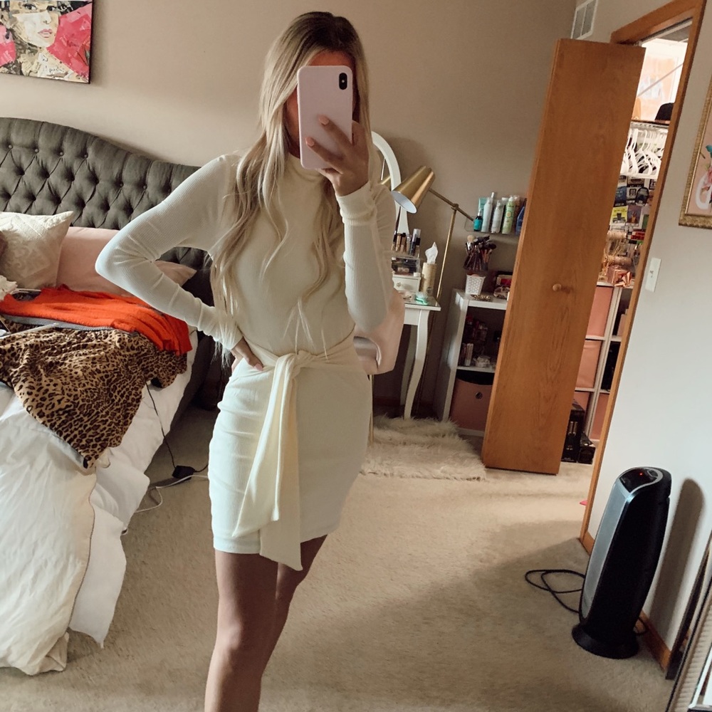 Privacy please tie sweater dress